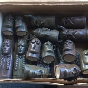 Vintage Ceramic Chess Pieces